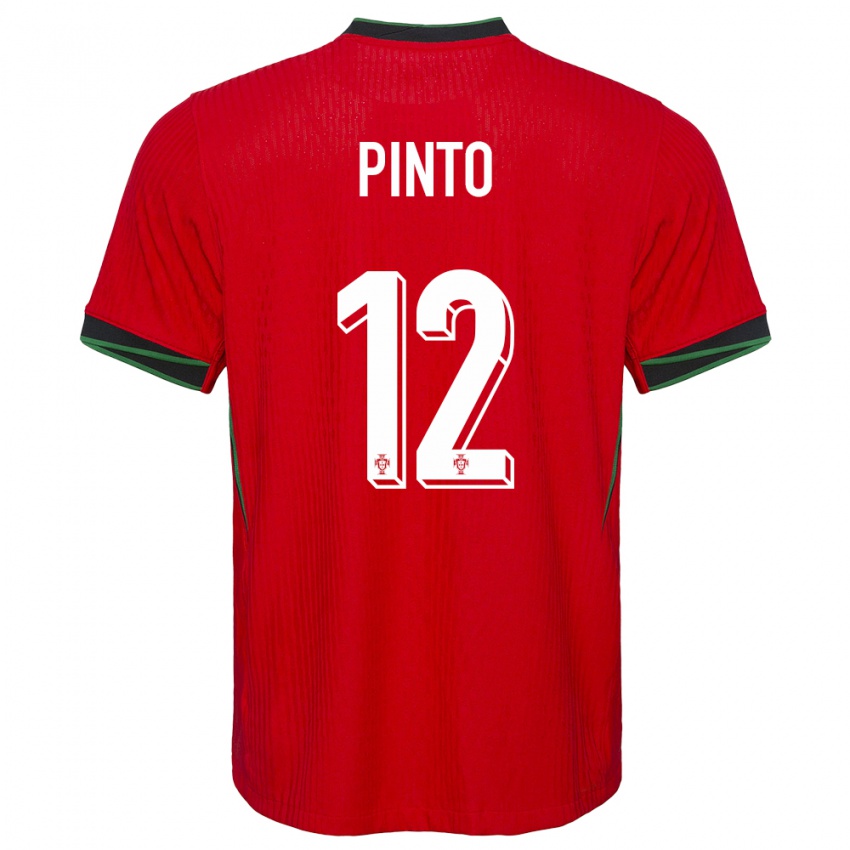 Mujer Camiseta Portugal Diogo Pinto #12 Rojo 1ª Equipación 24-26 La Camisa México