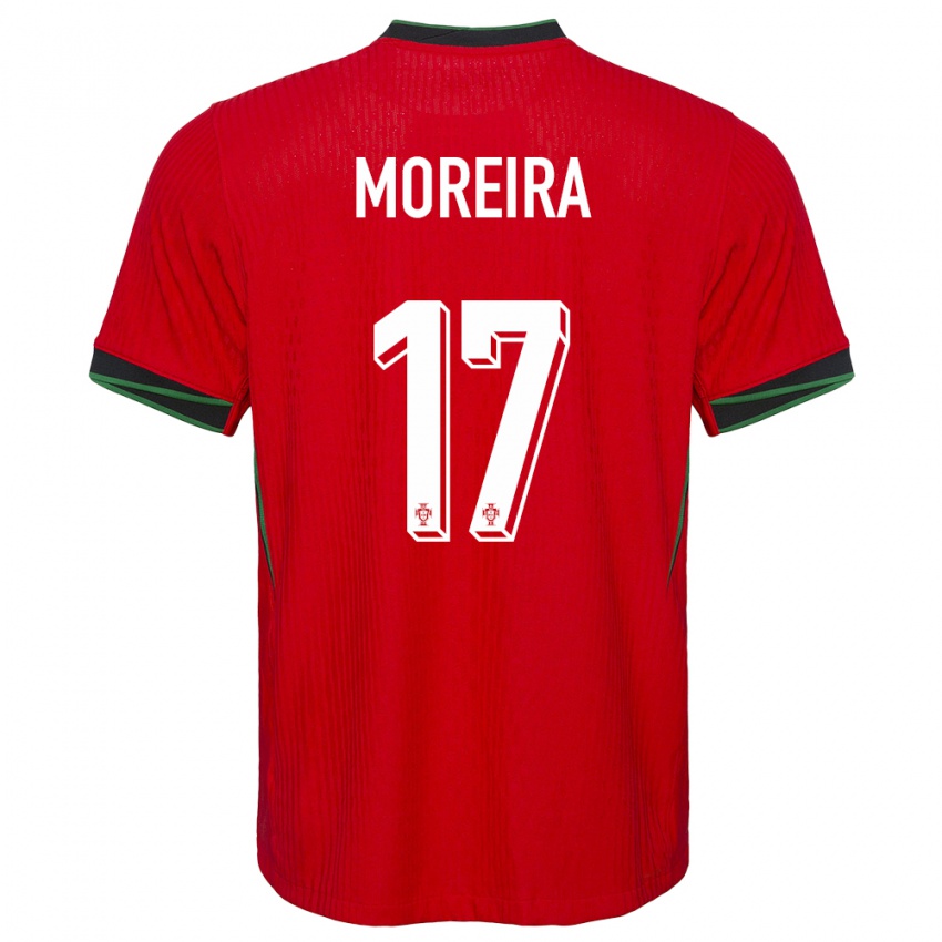 Mujer Camiseta Portugal Afonso Moreira #17 Rojo 1ª Equipación 24-26 La Camisa México