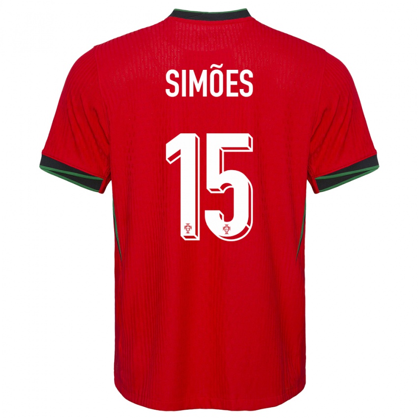 Mujer Camiseta Portugal Joao Simoes #15 Rojo 1ª Equipación 24-26 La Camisa México