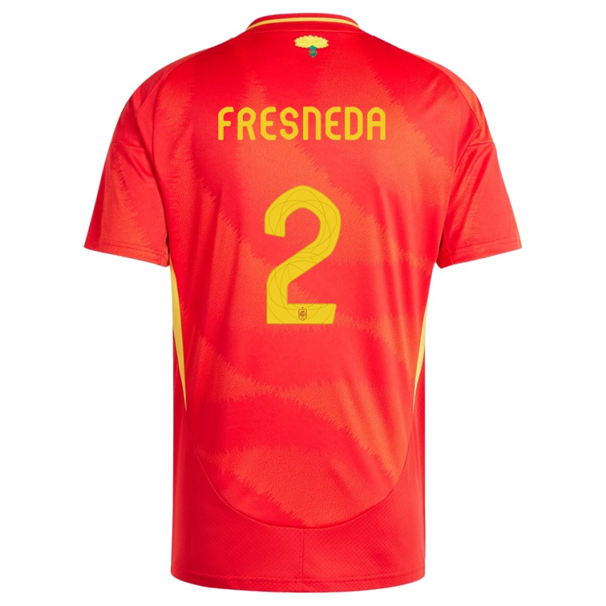 Mujer Camiseta España Ivan Fresneda #2 Rojo 1ª Equipación 24-26 La Camisa México
