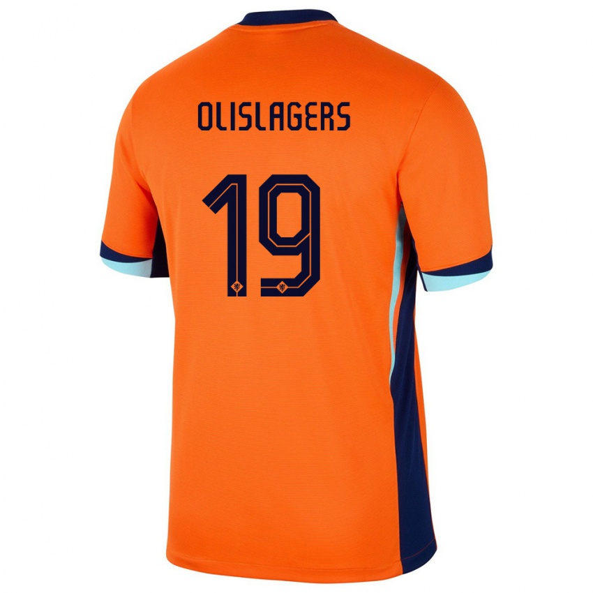 Mujer Camiseta Países Bajos Marisa Olislagers #19 Naranja 1ª Equipación 24-26 La Camisa México