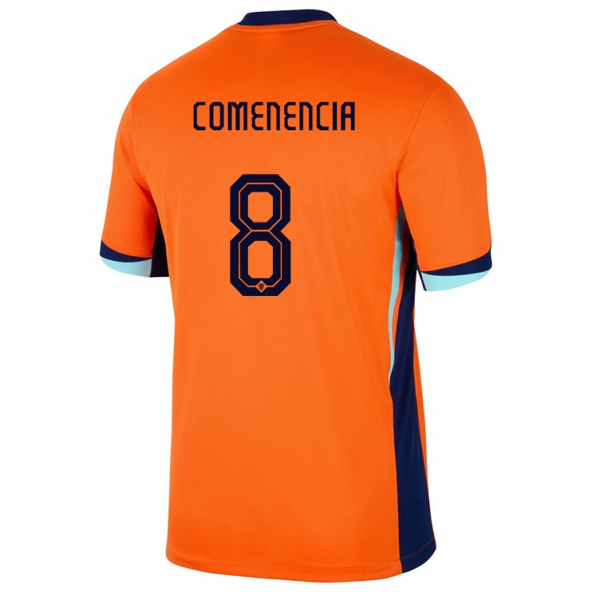 Mujer Camiseta Países Bajos Livano Comenencia #8 Naranja 1ª Equipación 24-26 La Camisa México