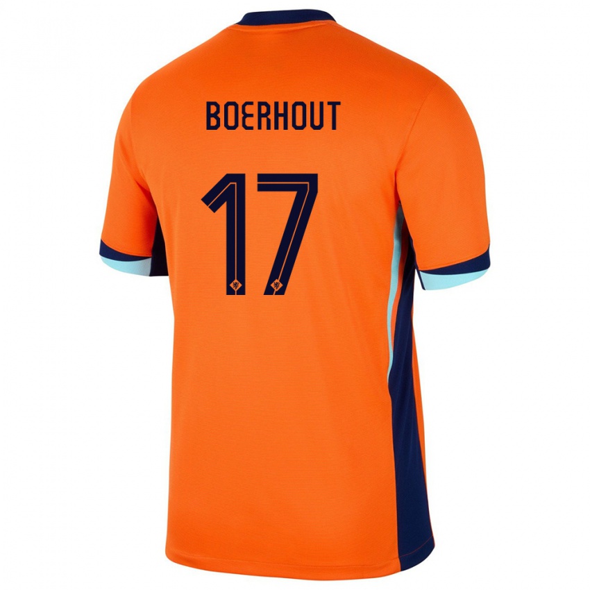 Mujer Camiseta Países Bajos Yoram Boerhout #17 Naranja 1ª Equipación 24-26 La Camisa México
