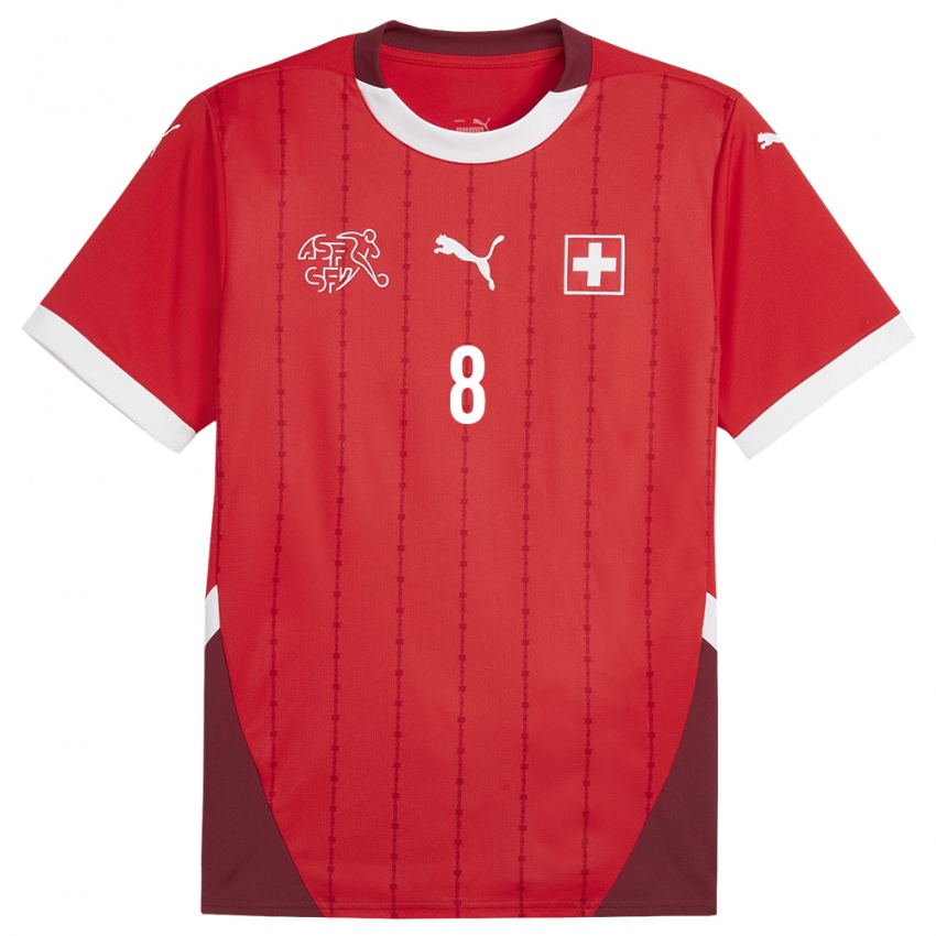 Mujer Camiseta Suiza Lois Ndema #8 Rojo 1ª Equipación 24-26 La Camisa México