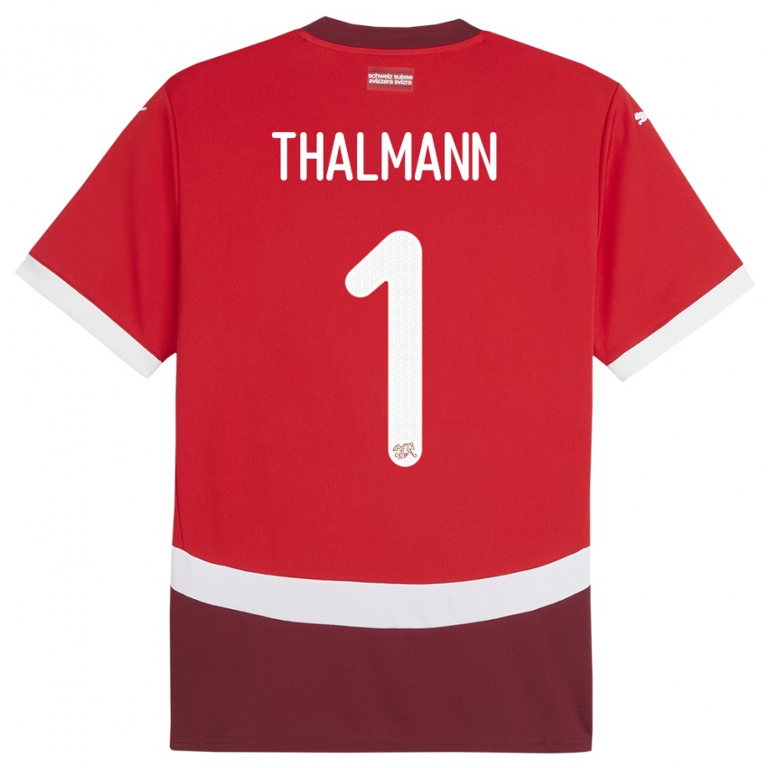 Mujer Camiseta Suiza Gaelle Thalmann #1 Rojo 1ª Equipación 24-26 La Camisa México
