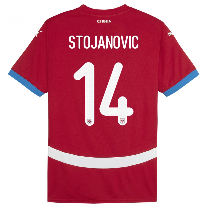 Mujer Camiseta Serbia Matija Stojanovic #14 Rojo 1ª Equipación 24-26 La Camisa México
