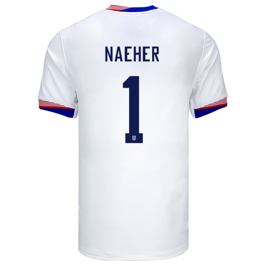 Mujer Camiseta Estados Unidos Alyssa Naeher #1 Blanco 1ª Equipación 24-26 La Camisa México