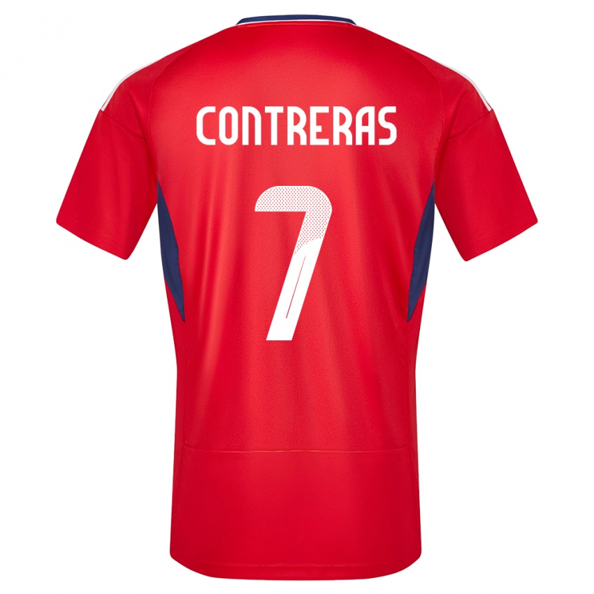 Mujer Camiseta Costa Rica Anthony Contreras #7 Rojo 1ª Equipación 24-26 La Camisa México