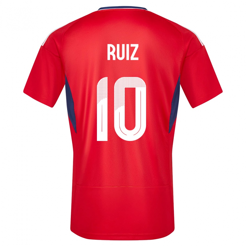 Mujer Camiseta Costa Rica Bryan Ruiz #10 Rojo 1ª Equipación 24-26 La Camisa México