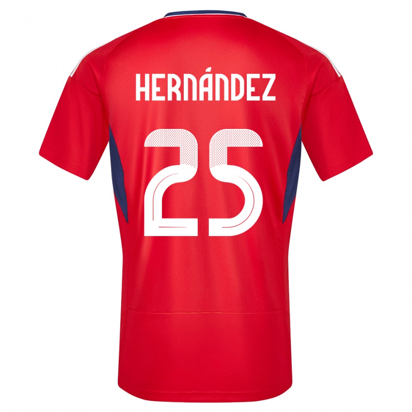Mujer Camiseta Costa Rica Anthony Hernandez #25 Rojo 1ª Equipación 24-26 La Camisa México
