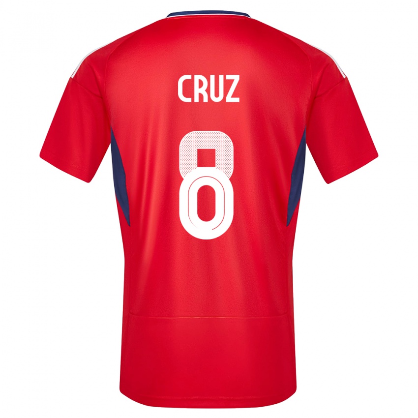 Mujer Camiseta Costa Rica Daniela Cruz #8 Rojo 1ª Equipación 24-26 La Camisa México