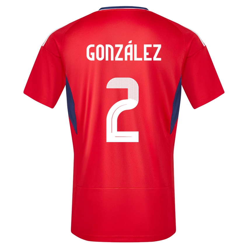 Mujer Camiseta Costa Rica Julian Gonzalez #2 Rojo 1ª Equipación 24-26 La Camisa México