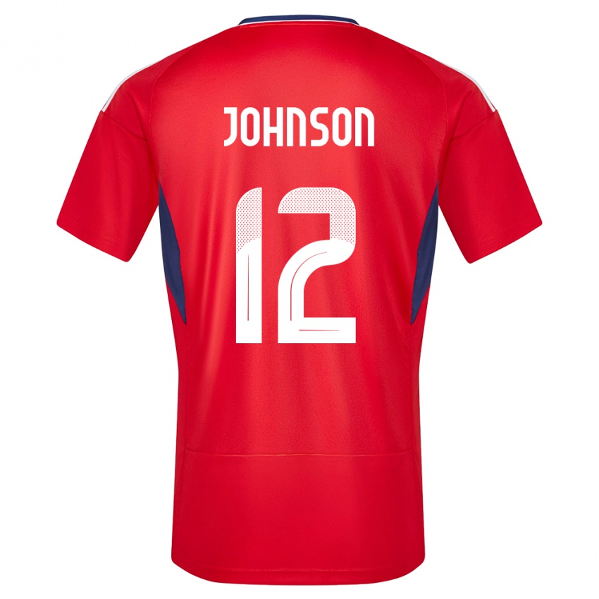Mujer Camiseta Costa Rica Shawn Johnson #12 Rojo 1ª Equipación 24-26 La Camisa México