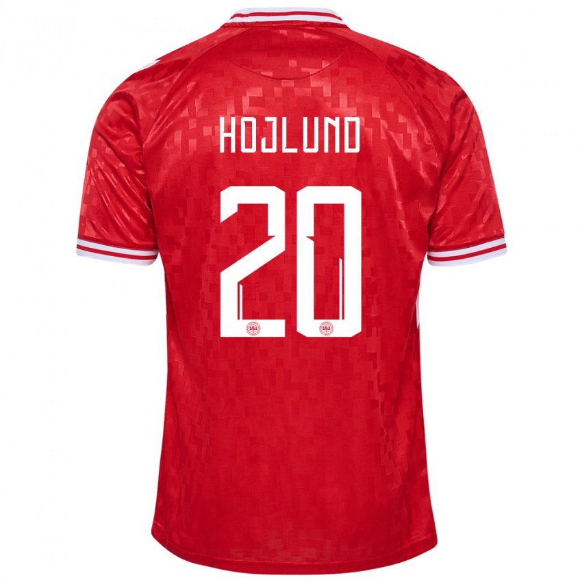 Mujer Camiseta Dinamarca Rasmus Hojlund #20 Rojo 1ª Equipación 24-26 La Camisa México