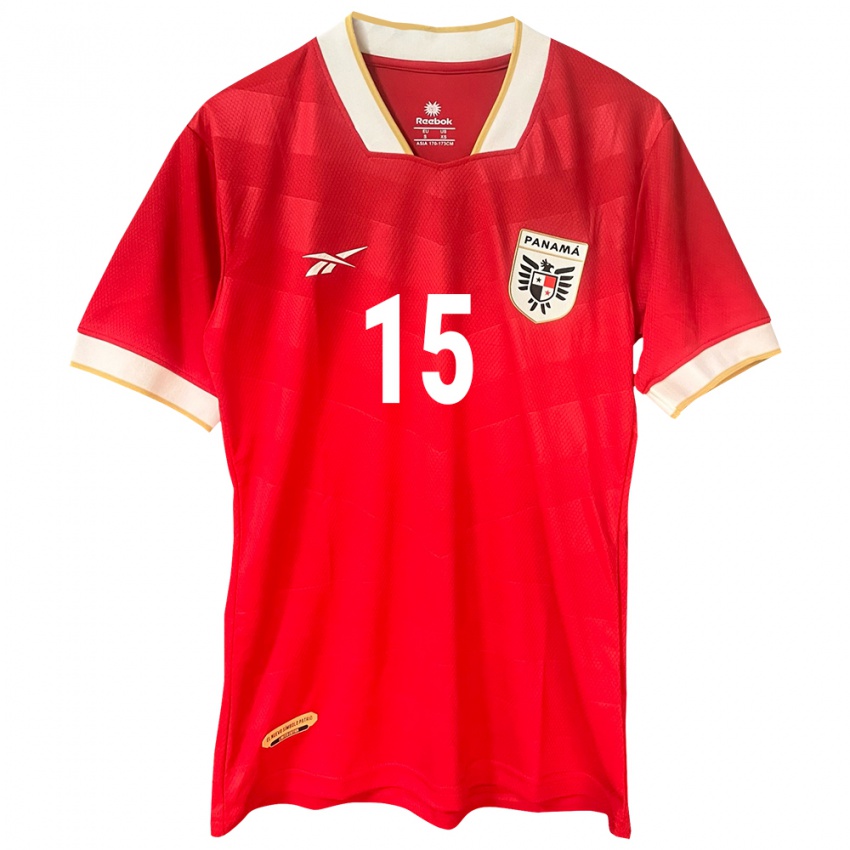 Mujer Camiseta Panamá Joshua Pierre #15 Rojo 1ª Equipación 24-26 La Camisa México
