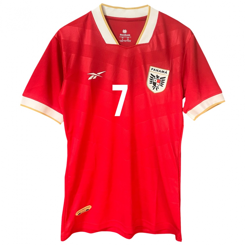 Mujer Camiseta Panamá Kevin Walder #7 Rojo 1ª Equipación 24-26 La Camisa México