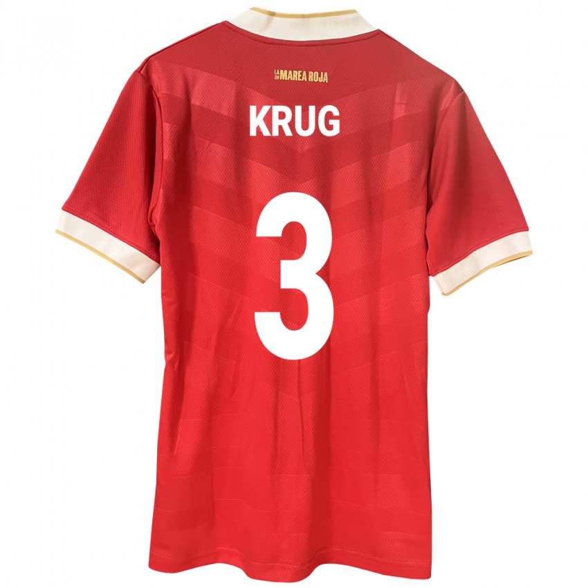 Mujer Camiseta Panamá Martín Krug #3 Rojo 1ª Equipación 24-26 La Camisa México