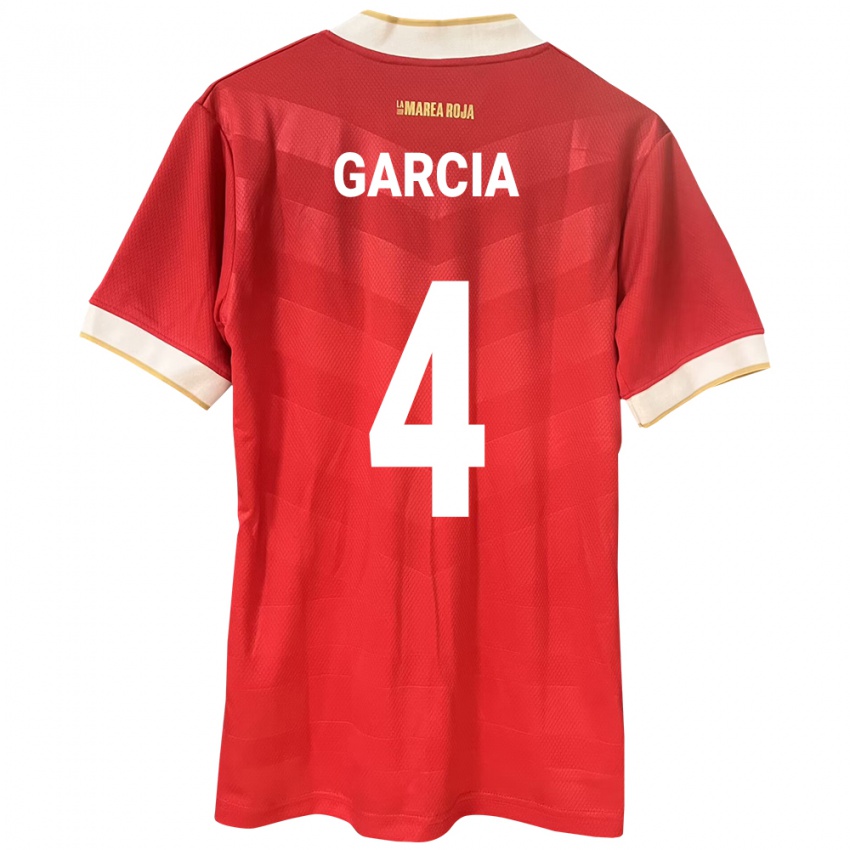 Mujer Camiseta Panamá Giancarlos García #4 Rojo 1ª Equipación 24-26 La Camisa México