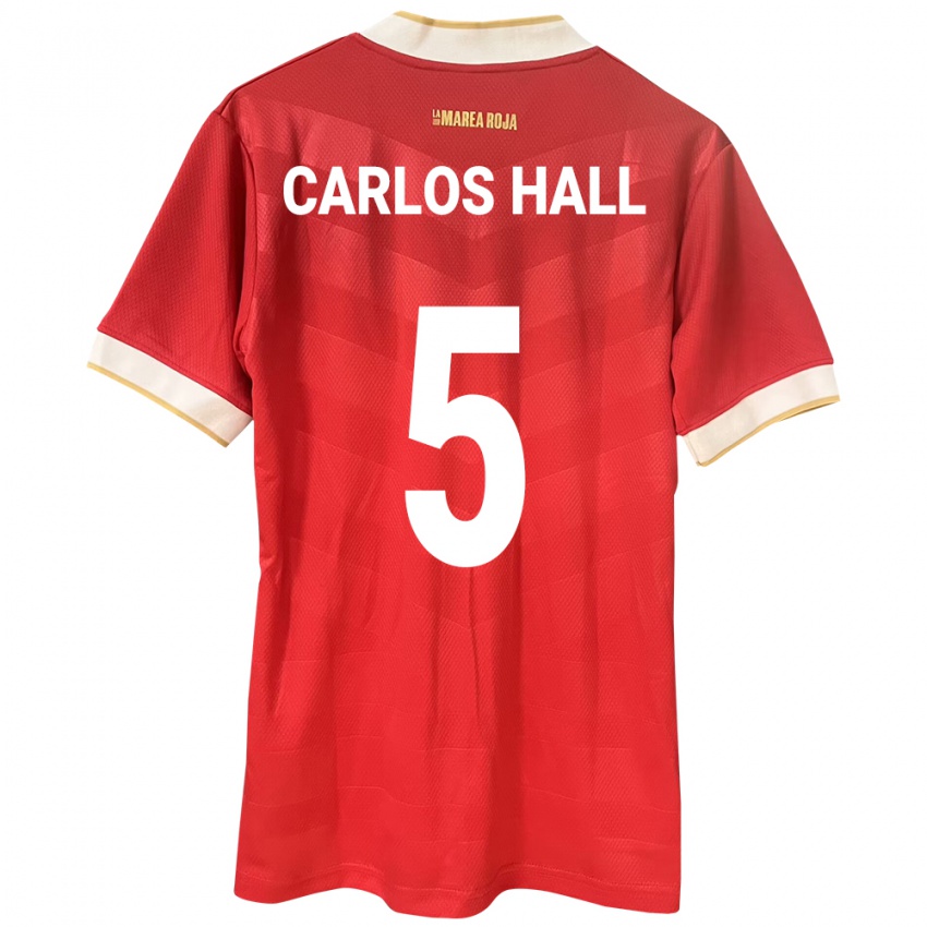 Mujer Camiseta Panamá Juan Carlos Hall #5 Rojo 1ª Equipación 24-26 La Camisa México