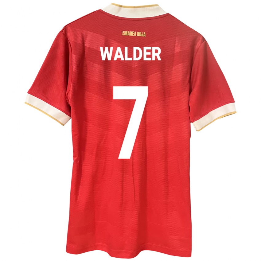 Mujer Camiseta Panamá Kevin Walder #7 Rojo 1ª Equipación 24-26 La Camisa México