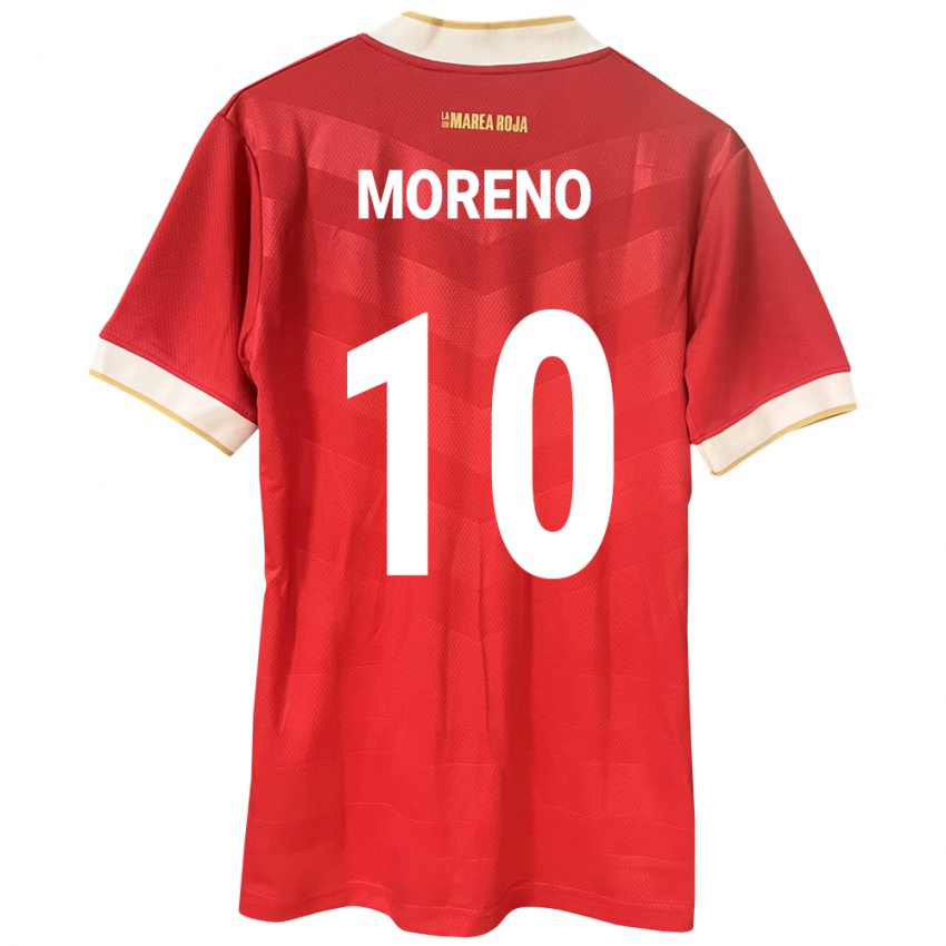 Mujer Camiseta Panamá Éric Moreno #10 Rojo 1ª Equipación 24-26 La Camisa México