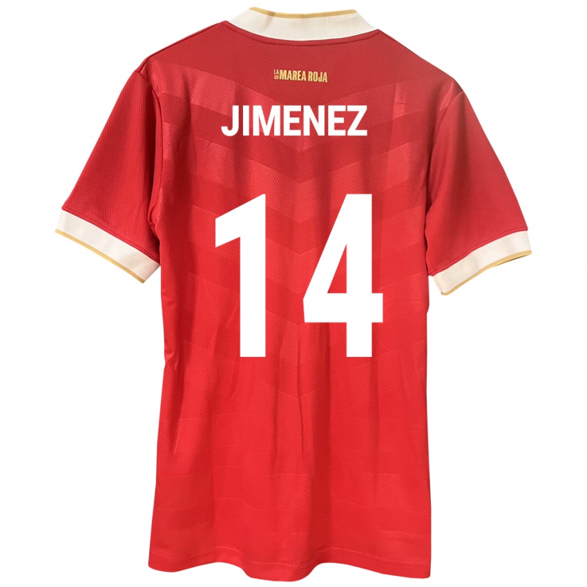 Mujer Camiseta Panamá Juan Jiménez #14 Rojo 1ª Equipación 24-26 La Camisa México