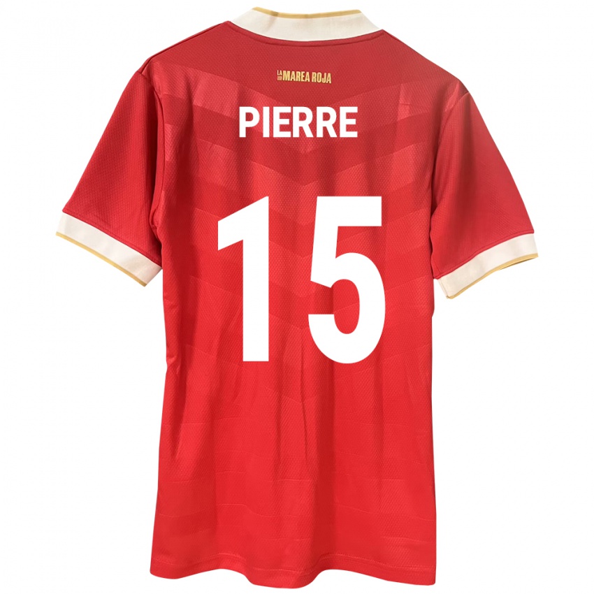 Mujer Camiseta Panamá Joshua Pierre #15 Rojo 1ª Equipación 24-26 La Camisa México