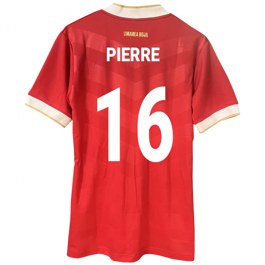 Mujer Camiseta Panamá Jael Pierre #16 Rojo 1ª Equipación 24-26 La Camisa México