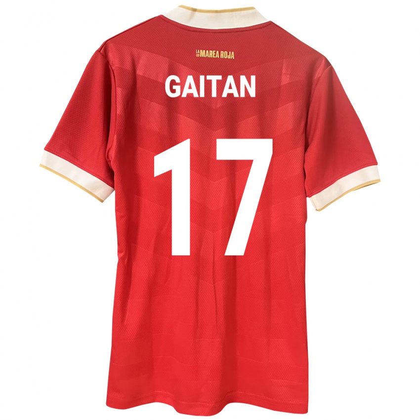 Mujer Camiseta Panamá Luis Gaitán #17 Rojo 1ª Equipación 24-26 La Camisa México