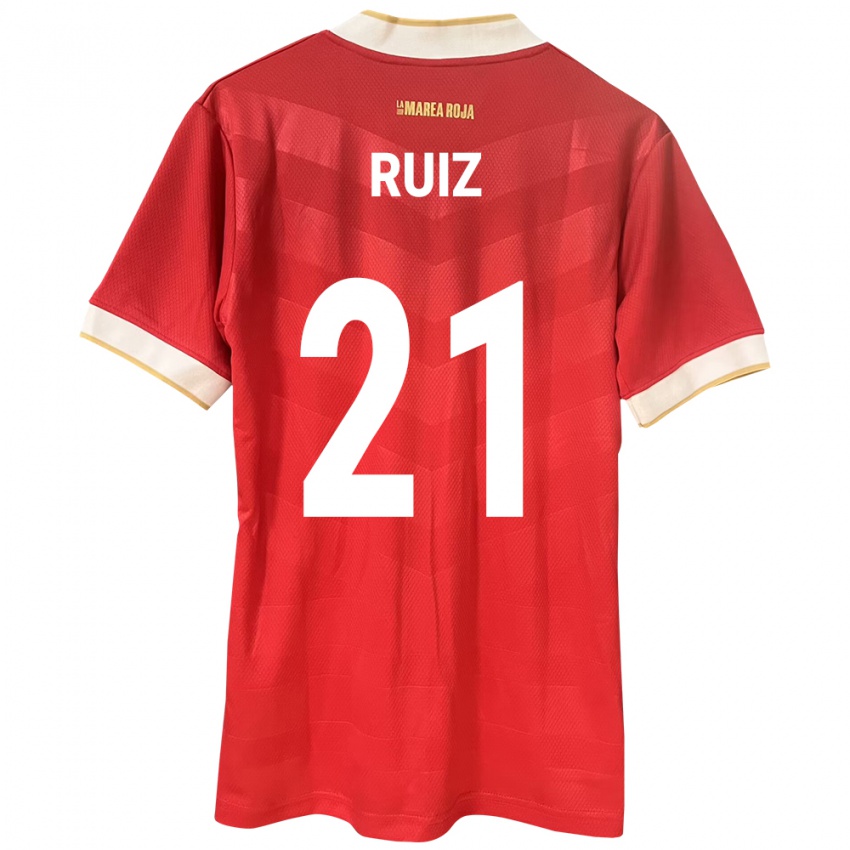 Mujer Camiseta Panamá Alberto Ruiz #21 Rojo 1ª Equipación 24-26 La Camisa México