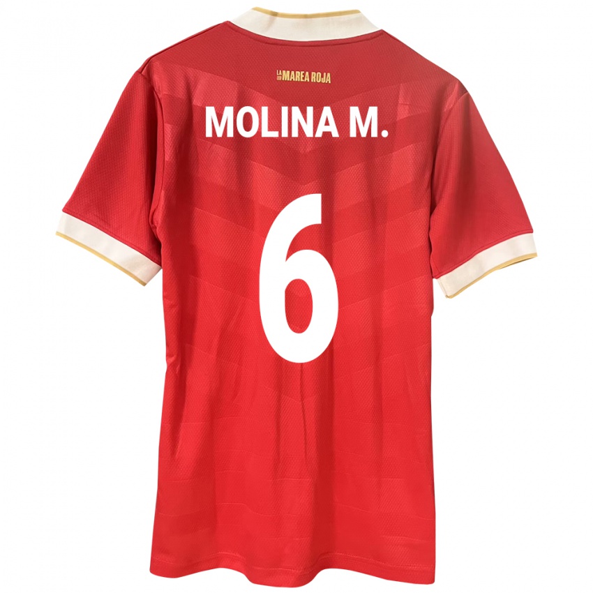 Mujer Camiseta Panamá Mariana Molina #6 Rojo 1ª Equipación 24-26 La Camisa México