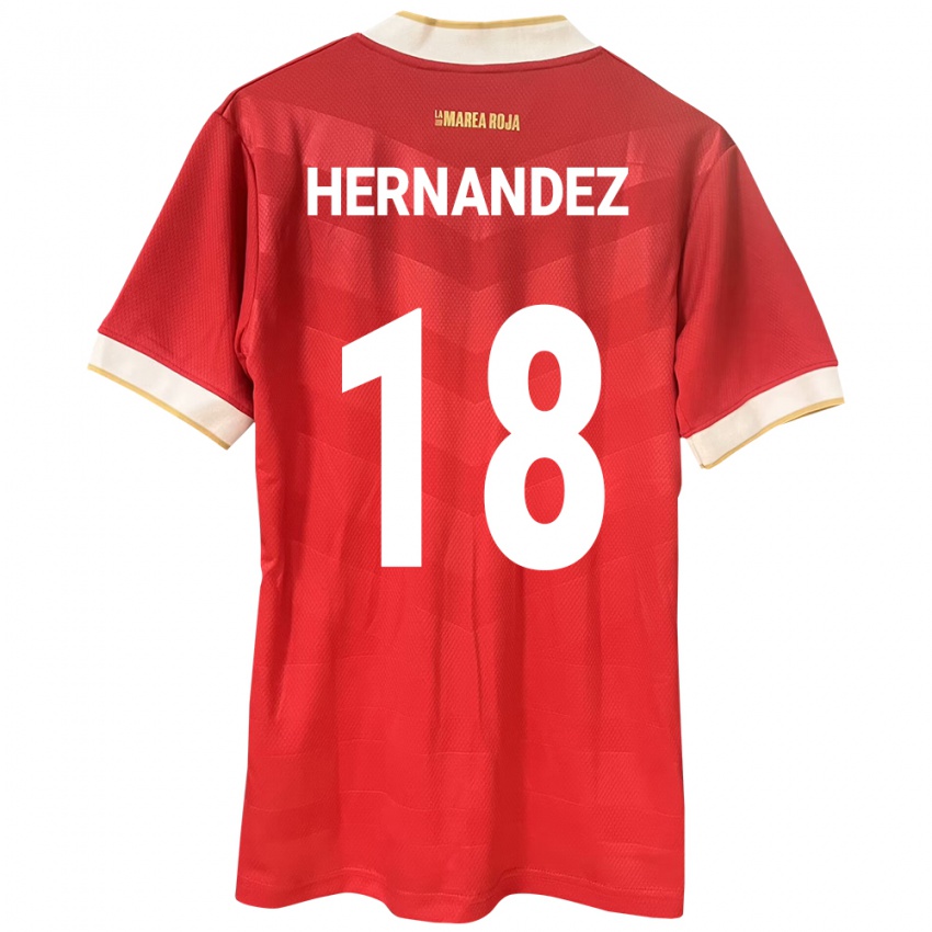 Mujer Camiseta Panamá Erika Hernández #18 Rojo 1ª Equipación 24-26 La Camisa México