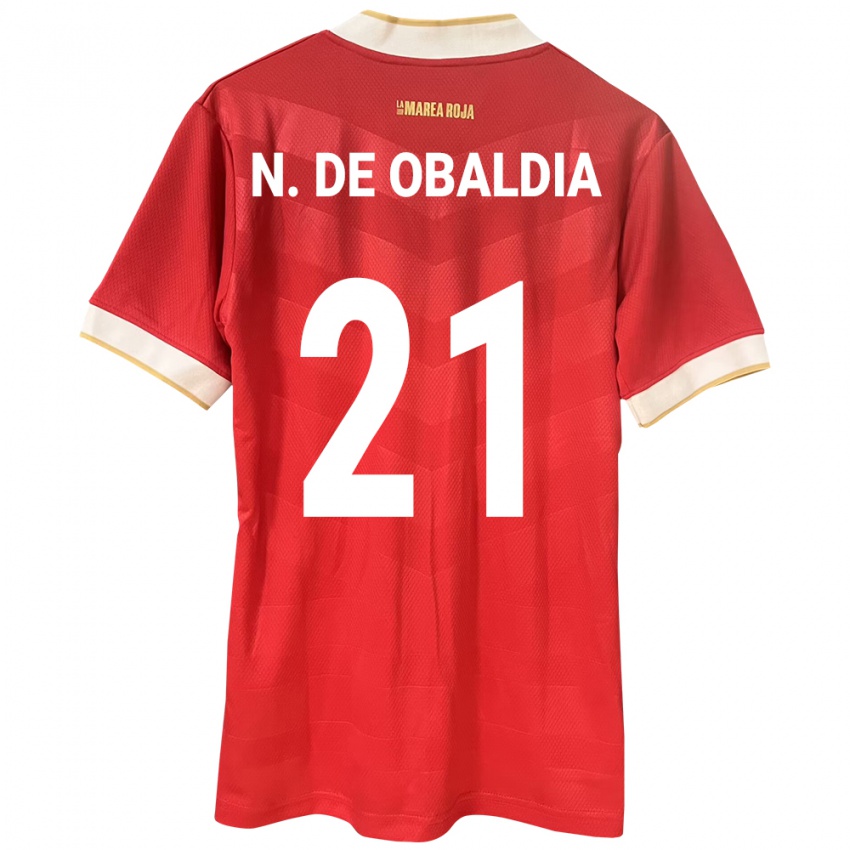 Mujer Camiseta Panamá Nicole De Obaldía #21 Rojo 1ª Equipación 24-26 La Camisa México