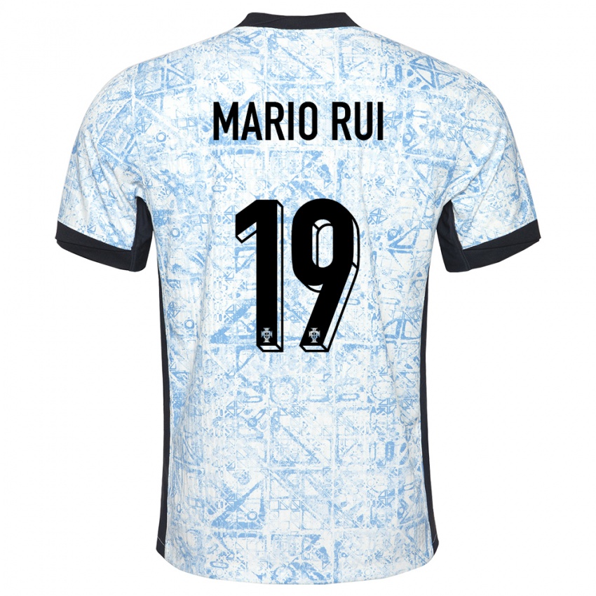 Mujer Camiseta Portugal Mario Rui #19 Crema Azul 2ª Equipación 24-26 La Camisa México