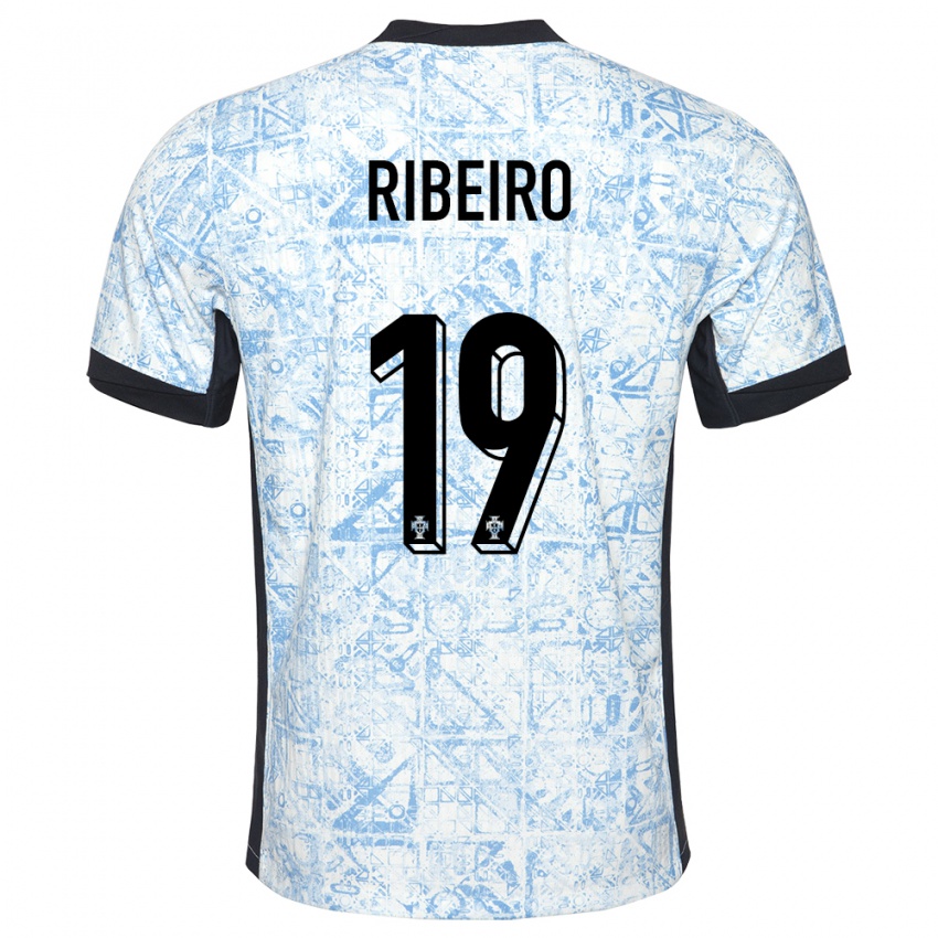 Mujer Camiseta Portugal Rodrigo Ribeiro #19 Crema Azul 2ª Equipación 24-26 La Camisa México