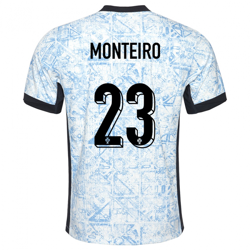Mujer Camiseta Portugal David Monteiro #23 Crema Azul 2ª Equipación 24-26 La Camisa México