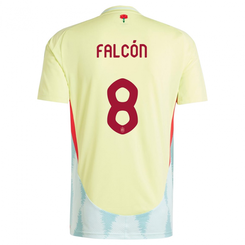 Mujer Camiseta España Andrea Falcon #8 Amarillo 2ª Equipación 24-26 La Camisa México