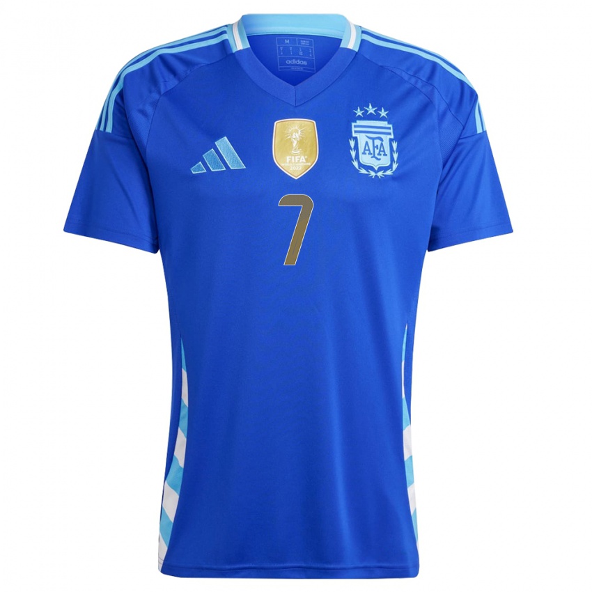 Mujer Camiseta Argentina Juan Gauto #7 Azul 2ª Equipación 24-26 La Camisa México
