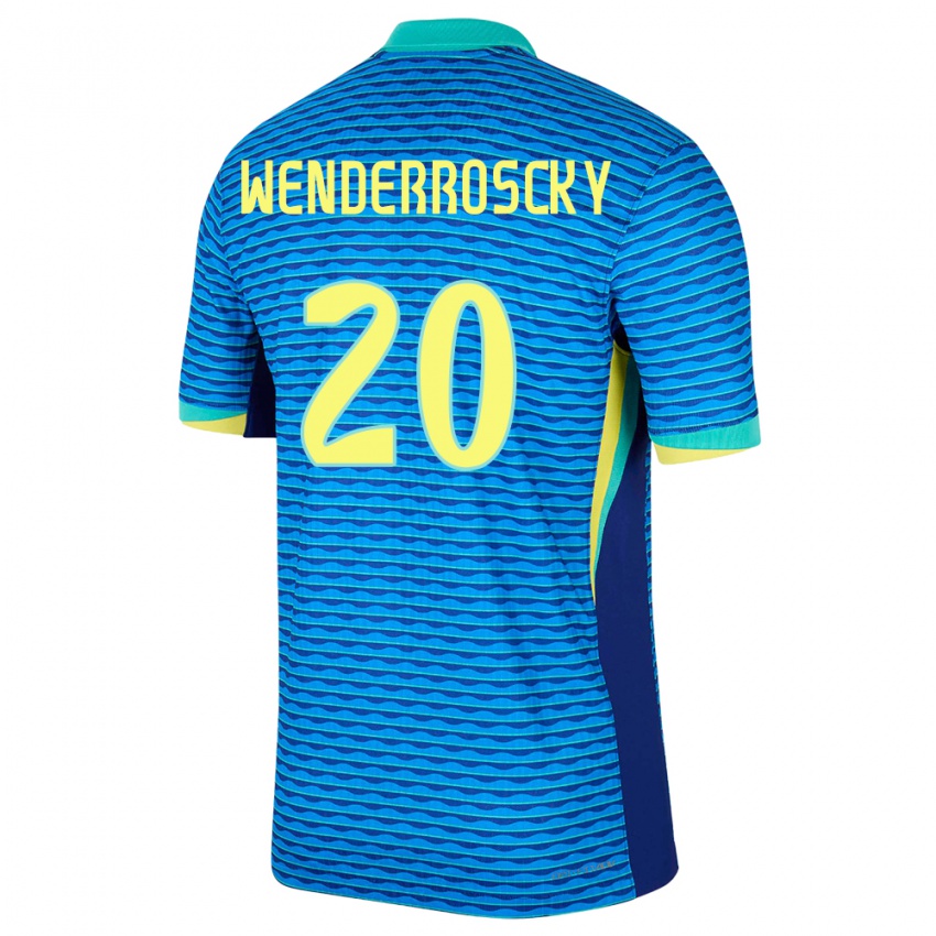 Mujer Camiseta Brasil Arthur Wenderroscky #20 Azul 2ª Equipación 24-26 La Camisa México