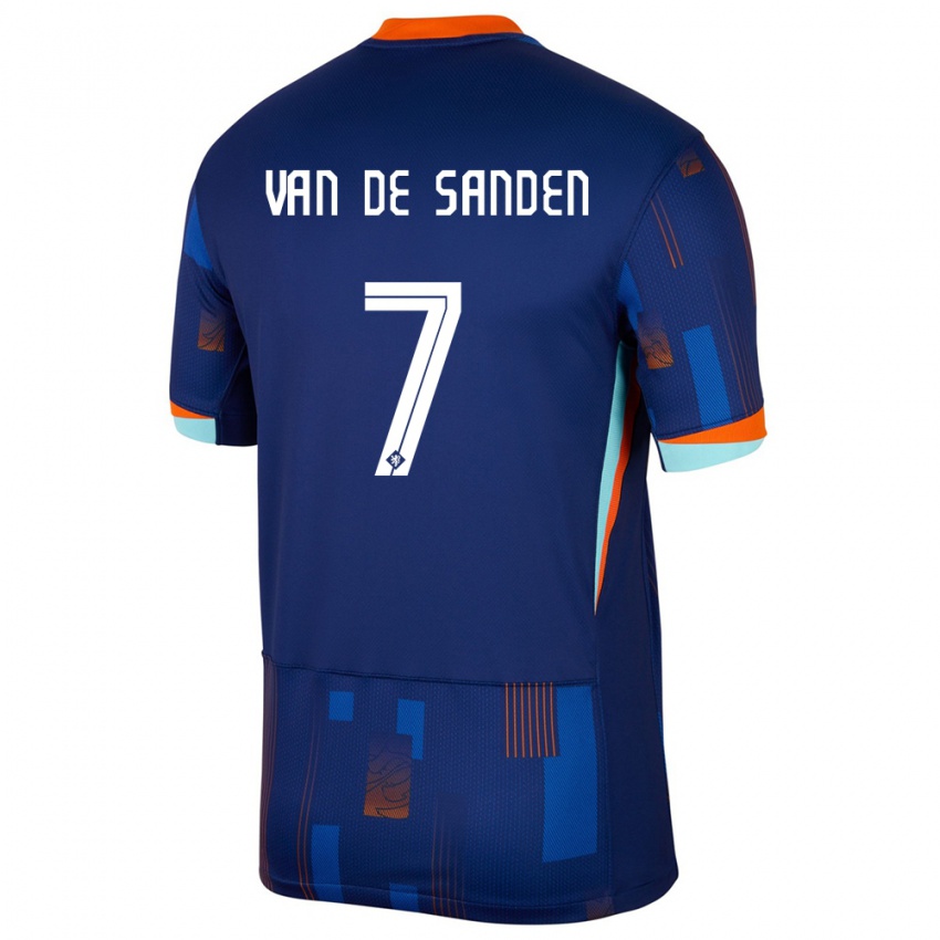 Mujer Camiseta Países Bajos Shanice Van De Sanden #7 Azul 2ª Equipación 24-26 La Camisa México