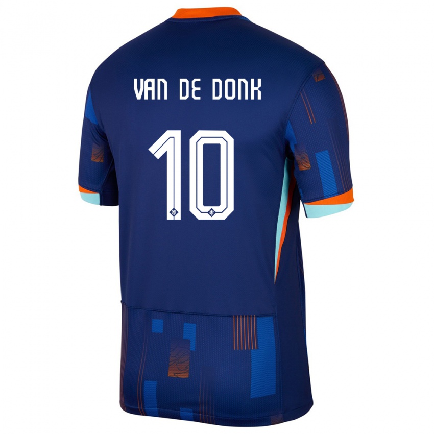 Mujer Camiseta Países Bajos Danielle Van De Donk #10 Azul 2ª Equipación 24-26 La Camisa México