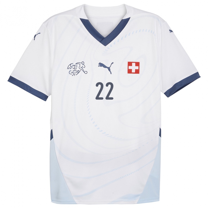 Mujer Camiseta Suiza Nadine Riesen #22 Blanco 2ª Equipación 24-26 La Camisa México