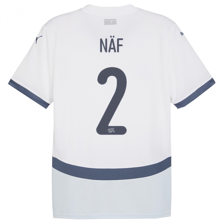 Mujer Camiseta Suiza Philip Naf #2 Blanco 2ª Equipación 24-26 La Camisa México