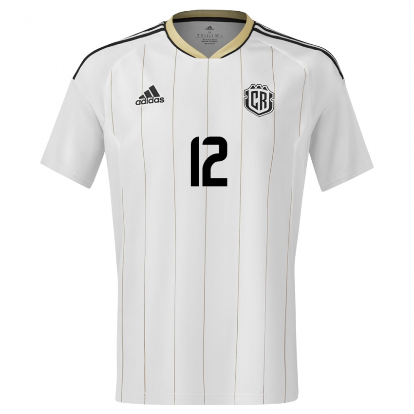 Mujer Camiseta Costa Rica Shawn Johnson #12 Blanco 2ª Equipación 24-26 La Camisa México