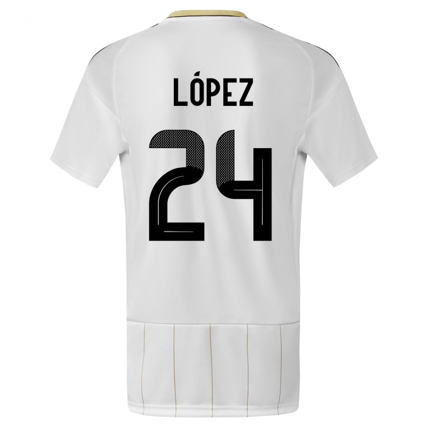 Mujer Camiseta Costa Rica Douglas Lopez #24 Blanco 2ª Equipación 24-26 La Camisa México
