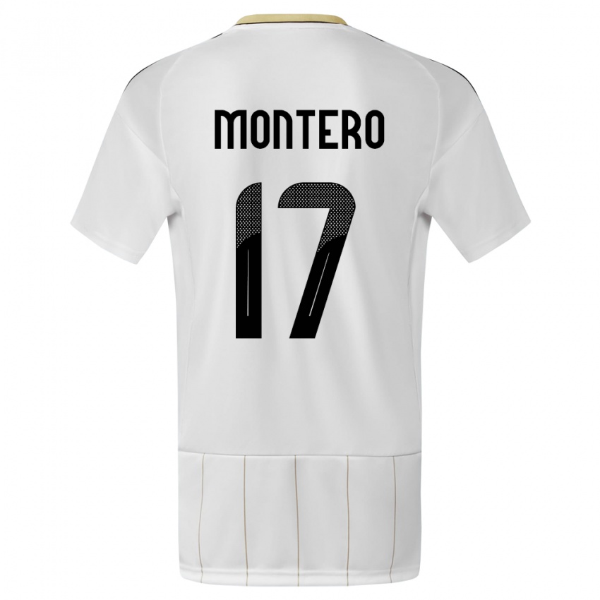 Mujer Camiseta Costa Rica Michelle Montero #17 Blanco 2ª Equipación 24-26 La Camisa México