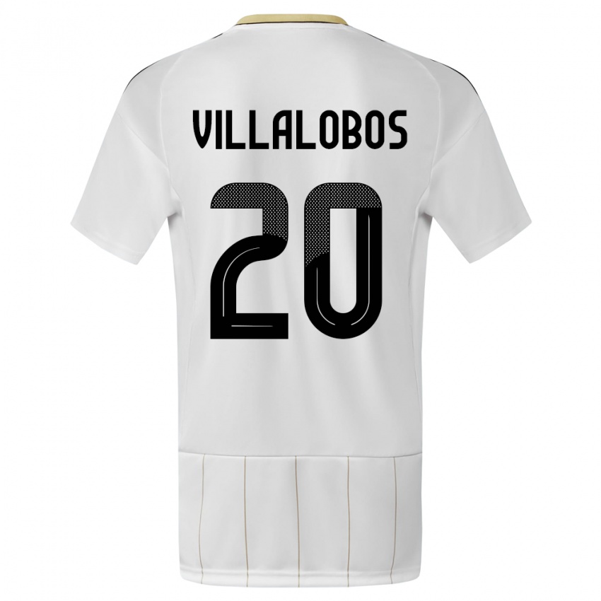 Mujer Camiseta Costa Rica Fabiola Villalobos #20 Blanco 2ª Equipación 24-26 La Camisa México