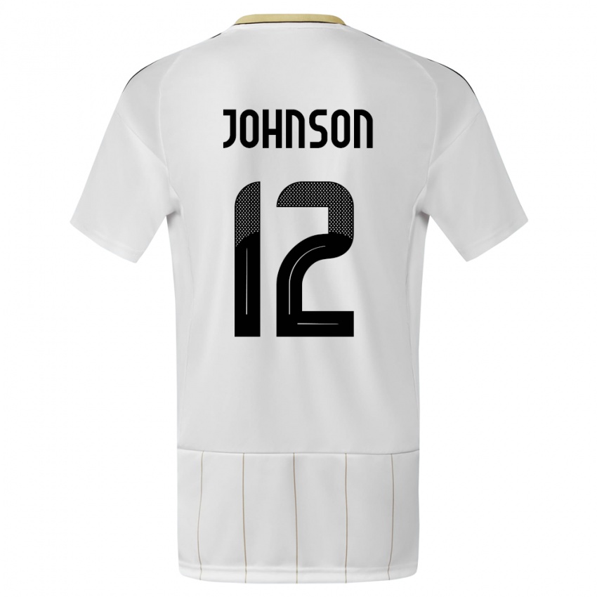 Mujer Camiseta Costa Rica Shawn Johnson #12 Blanco 2ª Equipación 24-26 La Camisa México