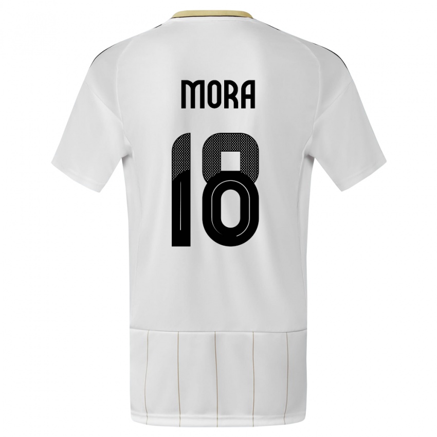 Mujer Camiseta Costa Rica Bayron Mora #18 Blanco 2ª Equipación 24-26 La Camisa México