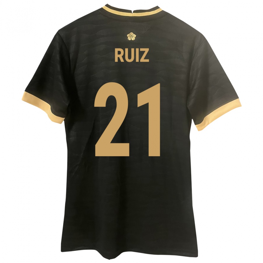 Mujer Camiseta Panamá Alberto Ruiz #21 Negro 2ª Equipación 24-26 La Camisa México